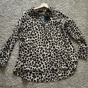 NWT leopard blouse. Size S